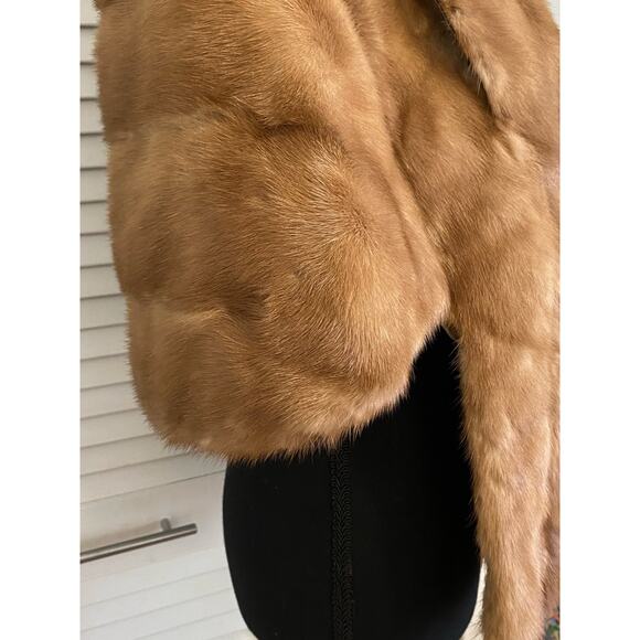 MCM Fur Mink stole‎ cape shrug Vintage Authentic Soft Blonde Mink Hollywood Glam - Picture 3 of 10